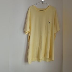 Nautica Shirt Men 2XL Yellow Tee Casual Academia Minimalist Office Party Beach